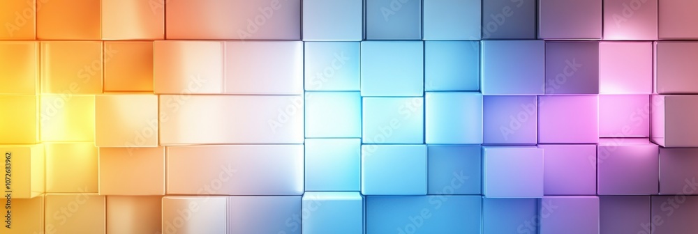 Poster a vibrant display of colorful glowing code blocks illuminating a digital landscape at dusk