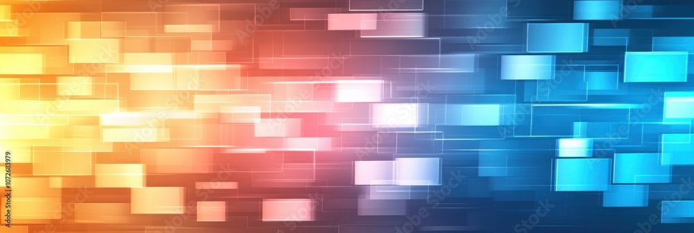 Poster A Dynamic Array of Vibrant Glowing Code Bits Creating a Colorful Technology Background