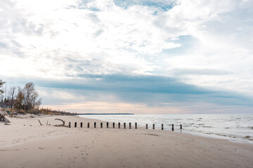 Lake Huron shoreline in autumn