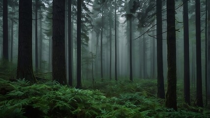 Obraz premium fog in the forest 