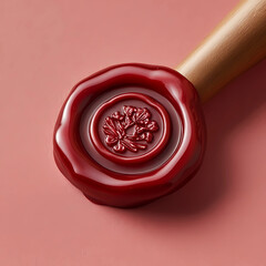 Wax Seal Stamp with Auburn Background Highlighting Classic Elegance and Traditional Formal Communication