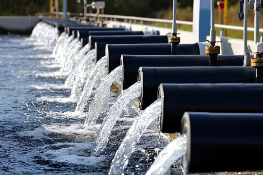 factory drainage system releasing effluent, water pollution, environmental crisis