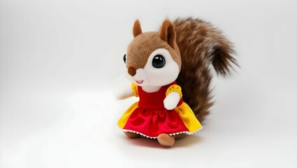 Fototapeta premium adorable squirrel in colorful dress isolated for greeting cards and design projects