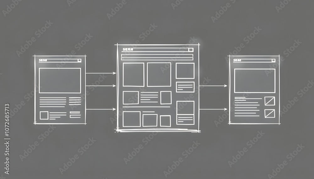 Wall mural website design wireframe examples of web and mobile wireframe sketches printable isolated with white