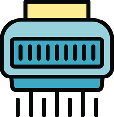Air conditioner blowing cold air, icon vector outline illustration