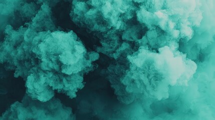 Obraz premium Abstract Green Smoke Clouds Minimalist Background Design