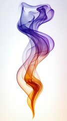 Obraz premium A long, curvy line of purple and orange smoke. The colors are vibrant and the line is long, stretching across the entire image. The smoke seems to be flowing and twisting, creating a sense of movement