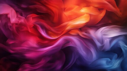 Obraz premium Vibrant abstract wavy texture in red, purple, and blue hues. Flowing fabric-like appearance.