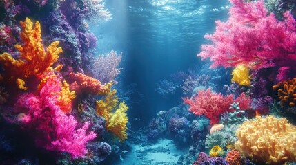 Naklejka premium Vibrant Underwater Coral Reef