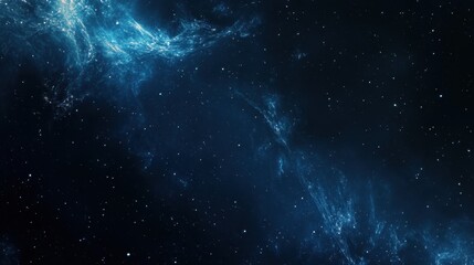 Naklejka premium Cosmic Nebula Background - Blue Space Dust and Stars - Digital Art.