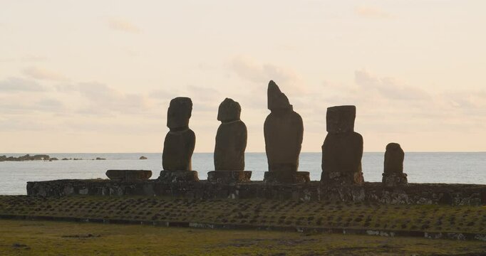 Moai in Ahu Tahai, Hanga Roa, Easter Island