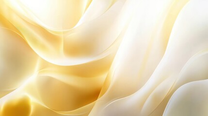 Obraz premium Abstract Golden and White Swirling Fabric Texture Background - Luxury Minimalist Design