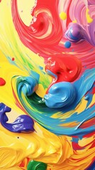 Fototapeta premium Abstract Colorful Swirls of Acrylic Paint, Artistic Background Texture, Vibrant Colors, Creative Art, Graphic Design Element.