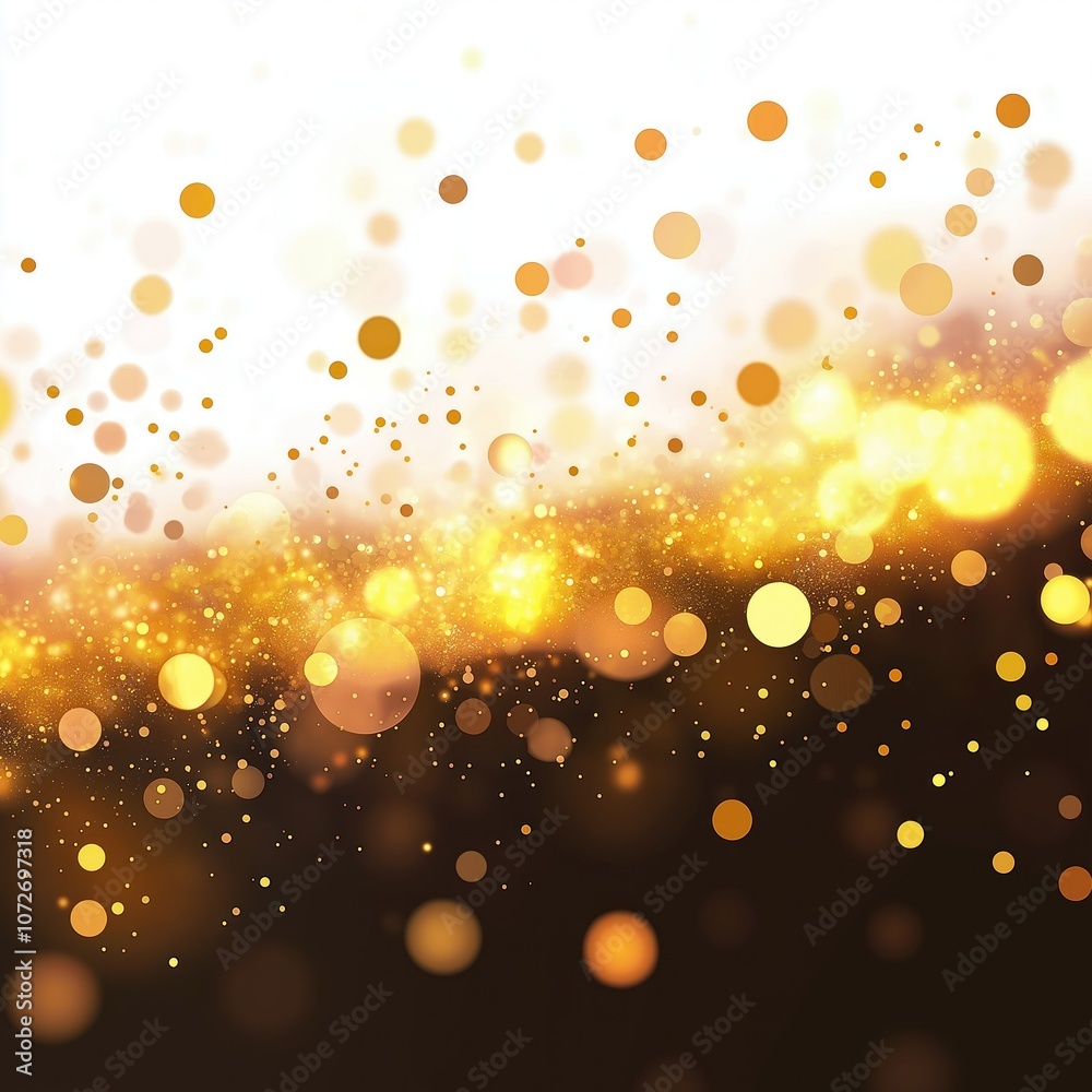 Aufkleber abstract background with gold bokeh, sparkling particles, glow effect. golden shimmer, bright light.