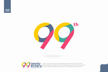 Number 99 logo icon design, 99th birthday logo number, anniversary 99
