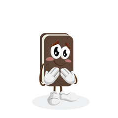 Ice Cream Sandwich Logo mascot ashamed pose