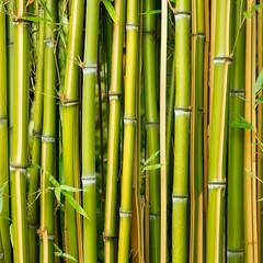 Fototapeta premium Close-Up of Vibrant Green Bamboo Stalks