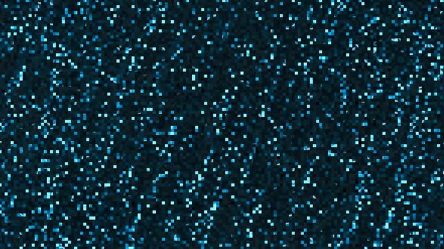 Blue glitter on black background with random blinking and fluctuating animation 