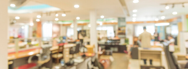 Banner Business office Blurred background meeting room light bokeh event company. Banner Blurry abstract background conference room. Blur background office modern lobby urban decor with copy space