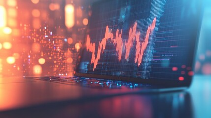 Close-Up of Stock Prices on Laptop Screen