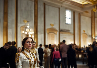 Naklejka premium Explore the relationships between princesses and their kingdoms. 