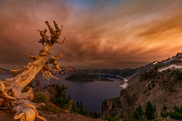 Stormy Sunset over Crater Lake