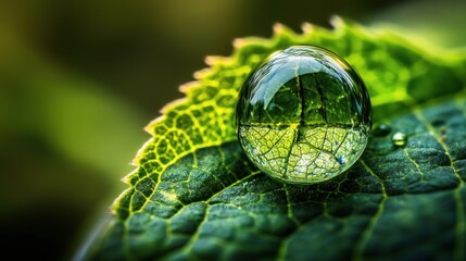Water Droplet on Leaf
