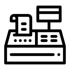 Cash register icon. Business, commercial transactions, store, purchases, billing. Illustration