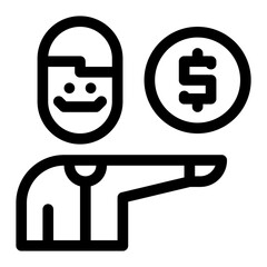 Investor icon. Financial assets, capital, money, economic performance. Vector illustration