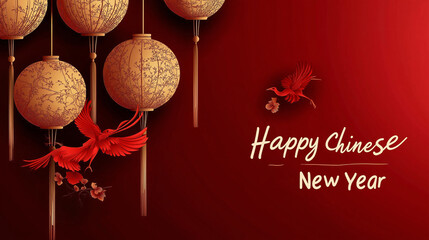 Background illustration with text Happy Chinese New Year. Oriental festive art design and product images. For sale banner, wallpaper, cover, invitation, posters, flyers, greeting cards and banner