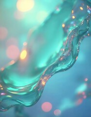 3D fluid abstract metallic holographic colored shape