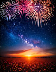 Wonderful Firework Shells for celebrating Happy New Year by Generative AI