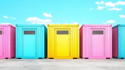 Colorful Shipping Containers  Urban Industrial Design  Modern Architecture  Storage Units