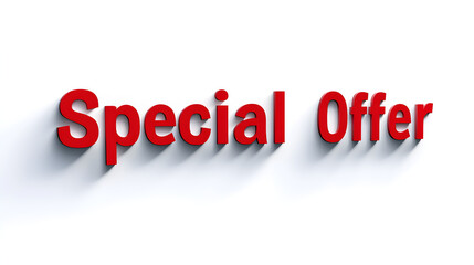 'Special Offer' appearing like letters cut out of paper with shadows