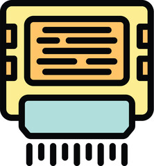 Air conditioner blowing cold air icon in vector, outlined filled style
