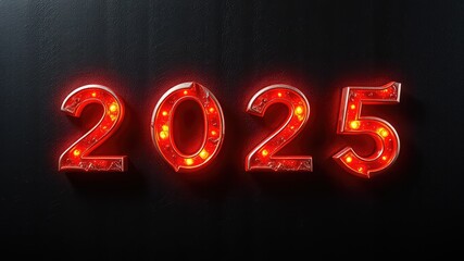 Happy New Year 2025, Metal background