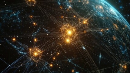 Fototapeta premium Bright Connections in a Cosmic Network