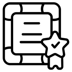 Certificate Line Icon