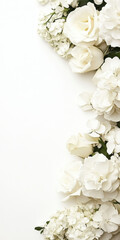 Elegant White Floral Arrangement on Minimalist Background
