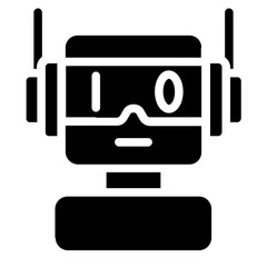 Binary Robot Solid Icon