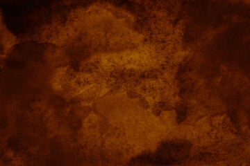 Black dark orange brown abstract watercolor water. Art background. Daub grunge.