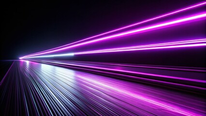 Fototapeta premium Digital Purple Light Line with Gradient Fade on Black Background, Evoking a High-Tech Aesthetic for Modern Visuals in Technology and Design