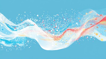 Colorful Abstract Waves with Soft Textures and Patterns