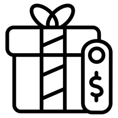 Gift and Tag Line Icon