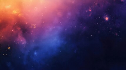 Naklejka premium Vibrant Cosmic Background with Stars and Clouds