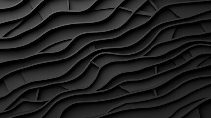 Fototapeta premium Abstract Black Wave Pattern 3D Geometric Background
