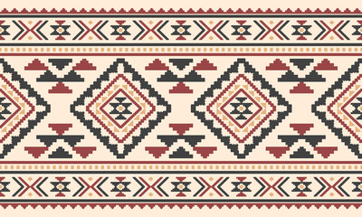 Southwest Aztec geometric Native American Mexican Navajo tribal ethnic seamless pattern fabric colorful design vector for textile printing
