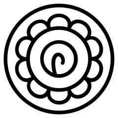 Flower Pudding Line Icon