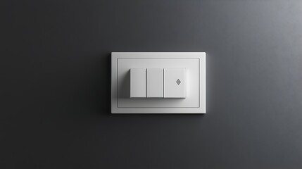 A light switch on a concrete wall in a room