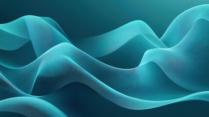 Obraz premium Abstract Teal Wavy Lines Background - Modern Minimalist Design for Technology, Web and Graphic Design.